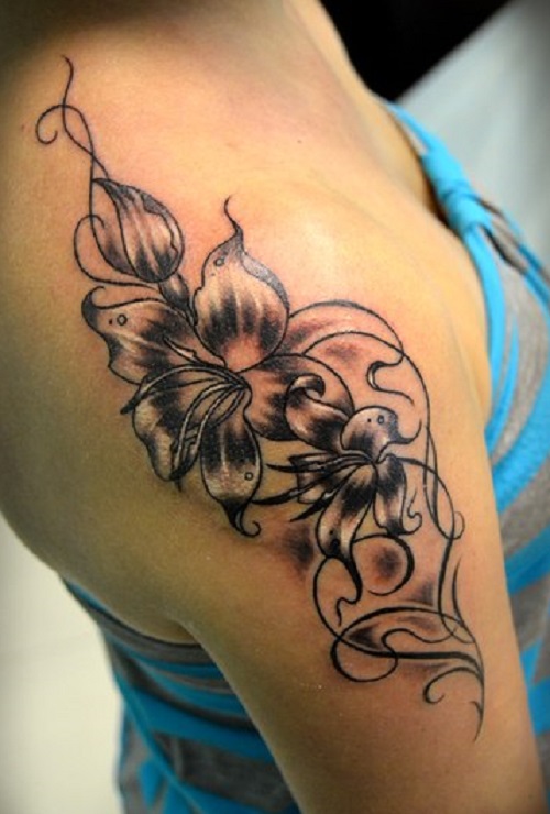 тату цветы на ключи